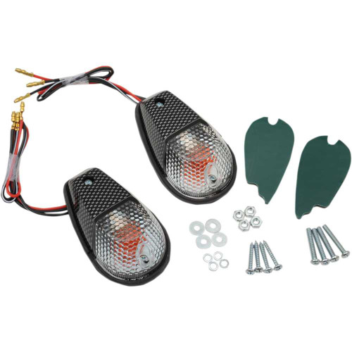 K&S TECHNOLOGIES 258020 Flush Mount Marker Lights - Carbon/Clear 25-8020