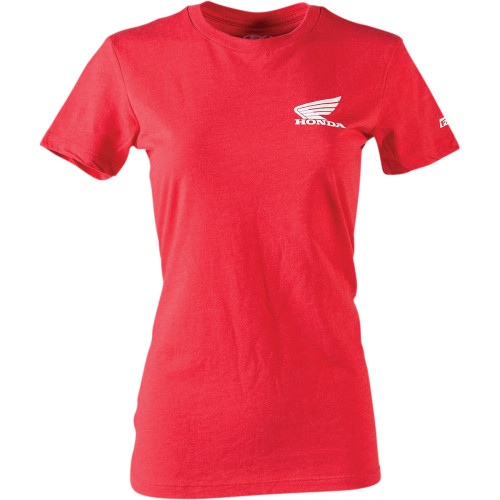 Factory Effex Women'S Honda Icon T-Shirt - Heather Red - Large 24-87314