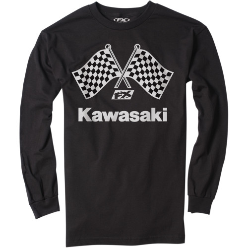 Factory Effex Kawasaki Finish Line Long-Sleeve T-Shirt - Black - Xl 23-87116