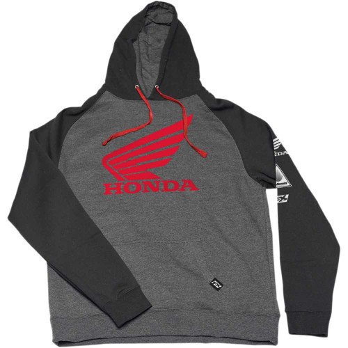 FACTORY EFFEX 2288302 Factory Effex Honda Wing Hoodie - Black/Charcoal - Medium 22-88302
