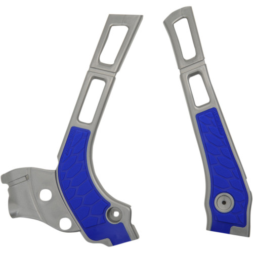 Acerbis X-Grip Frame Guards - Silver/Blue - Yz 125/125X/250/250X 2464741404