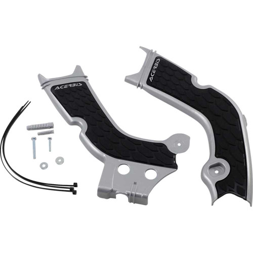 ACERBIS 2736331015 Acerbis X-Grip Frame Guards - Silver/Black - Honda 2736331015