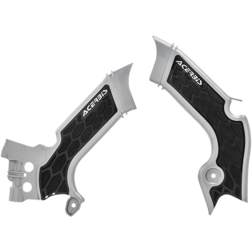 Acerbis X-Grip Frame Guards - Silver/Black - Kx 250/450 2742601015