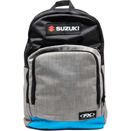 FACTORY EFFEX 2389410 Factory Effex Suzuki Standard Backpack - Black/Gray/Blue 23-89410