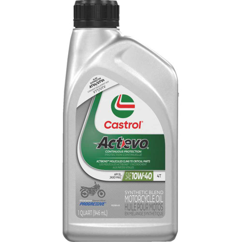 CASTROL 15D7D2 Castrol Act Evo Semi-Synthetic 4T Engine Oil - 10W-40 - 1 U.S. Quart 15D7D2