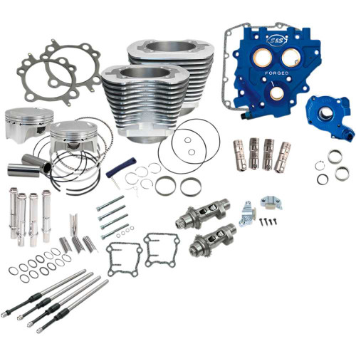 S&S CYCLE 3300666 S&S Cycle 110" Power Package Performance Kit - Chain Drive - Silver 330-0666