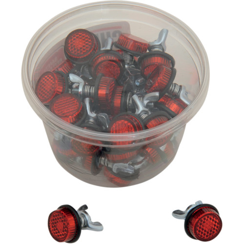 Chris Products License Plate Reflectors - 40Ct Tub - Red Ch40R