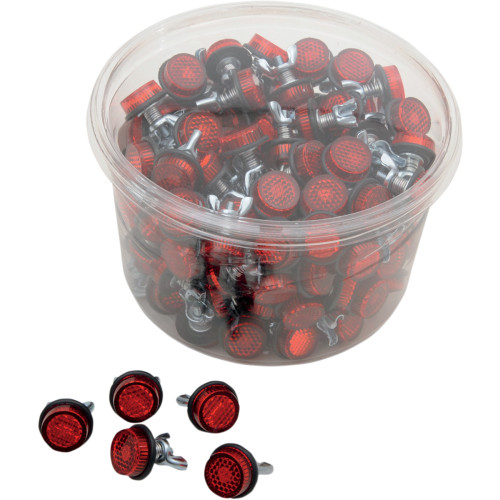 Chris Products License Plate Reflectors - 150Ct Tub - Red Ch150R