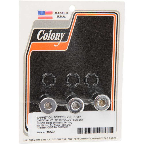 COLONY 20746 Colony Plug Kit - Oil Pump - Big Twin 2074-6