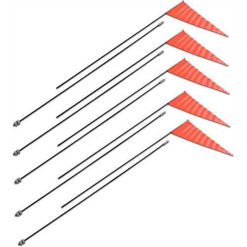 SAFETY VEHICLE EMBLEM 10B BLACK Safety Vehicle Emblem Flag And Pole - 7' Black Pole - 5 Pack 10B Black