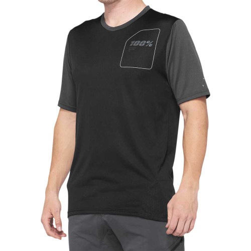 100% 4002700006 100% Ridecamp Short-Sleeve Jersey - Charcoal/Black - Medium 40027-00006