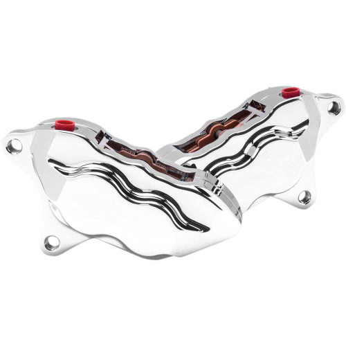 HAWG HALTERS FKDDCC5018 Hawg Halters 4-Piston Caliper - Dual Disc - Front - Chrome Fkddcc5018