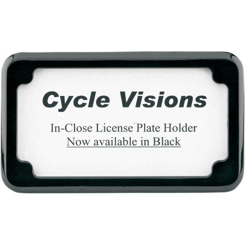 CYCLE VISIONS CV4615B Cycle Visions Beveled License Plate Frame - Black Cv-4615B