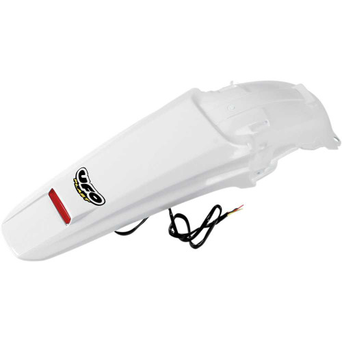 UFO HO04603041 Ufo Enduro Rear Fender With Led - White - Ho04603-041