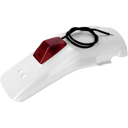UFO HO02650041 Enduro Rear Fender With 21/5W Light - White Ho02650041
