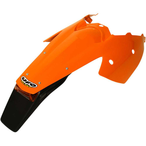 UFO KT03081127 Ufo Enduro Rear Fender With Light - Ktm Orange '98-'22 Kt03081-127