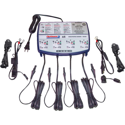Tecmate Battery Charger/Maintainer - 4-Bank Tm455
