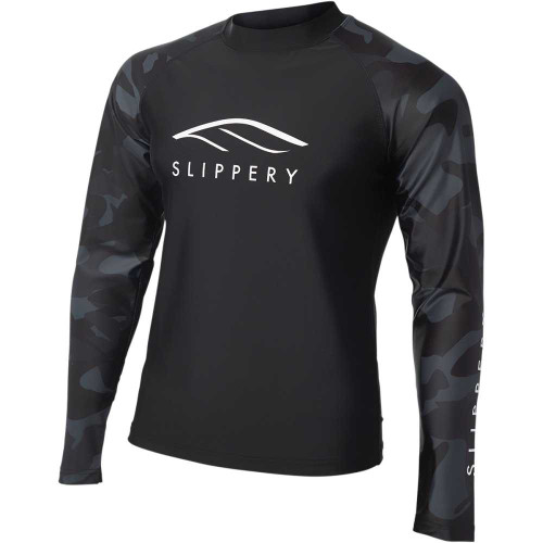SLIPPERY 3250-0128 Slippery Rashguard Long-Sleeve Underwear - Black/Camo - Xs
