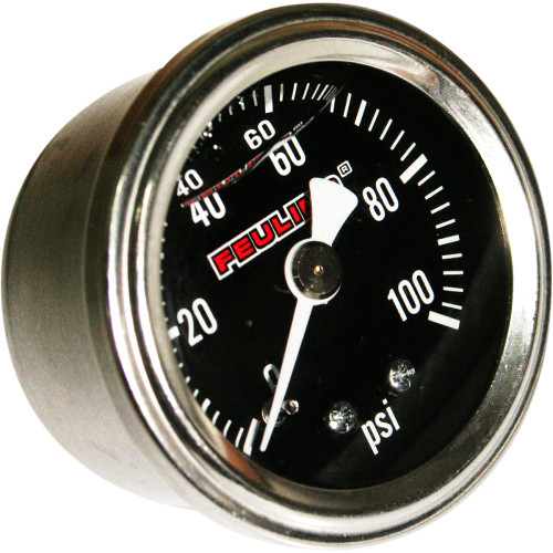 Feuling Oil Pump Corp. Liquid Filled Oil Pressure Gauge - 1.5" Dial - 1/8" Back Port - Black Face 9043