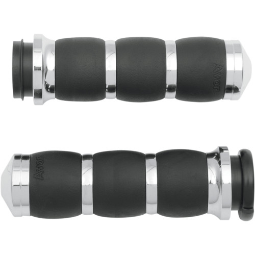 Avon Grips 3-Ring Velvet Air Grips - Tbw - Chrome Air-93-Fly