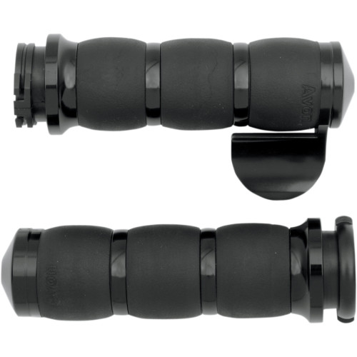 Avon Grips 3-Ring Velvet Air Grips - Throttle Boss - Black Air-96-Boss