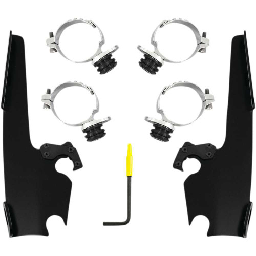 MEMPHIS SHADES MEB2054 Memphis Shades Fats/Slim Windshield Trigger Lock Complete Mount Kit - Black - Xl Meb2054