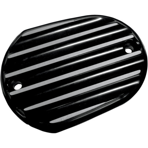 Joker Machine Master Cylinder Cover - Brake - Front - Finned - Black 10-380B