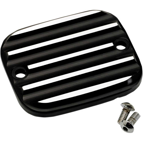 JOKER MACHINE 9510192 Joker Machine Master Cylinder Cover - Brake - Front - Finned - Black/Silver 951019-2