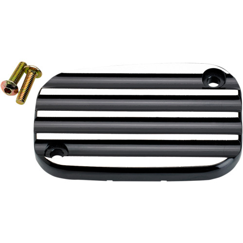 Joker Machine Master Cylinder Cover - Brake - Front - Finned - Black 08-002B