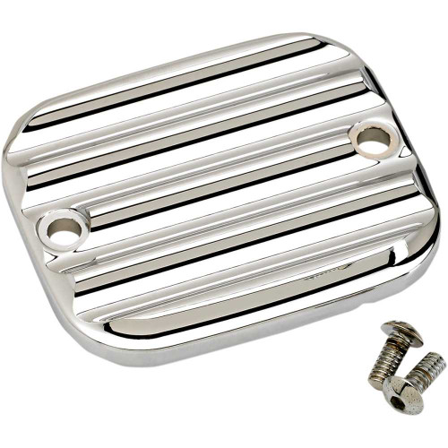 JOKER MACHINE 9510193 Joker Machine Master Cylinder Cover - Brake - Front - Finned - Chrome 951019-3