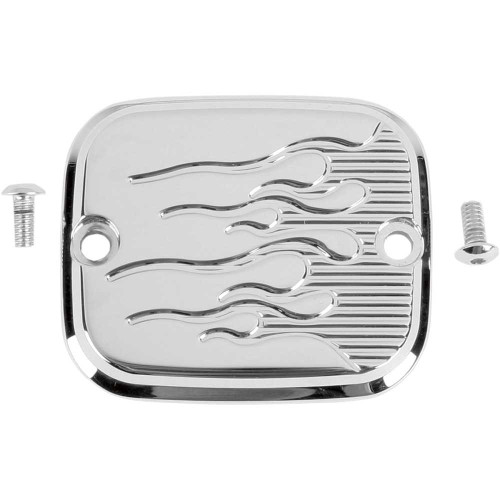 JOKER MACHINE 951019FC Joker Machine Master Cylinder Cover - Brake - Front - Flame - Chrome 951019Fc