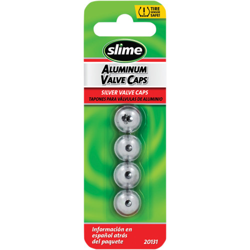 Slime Valve Stem Caps - Silver - 4 Pack 20131