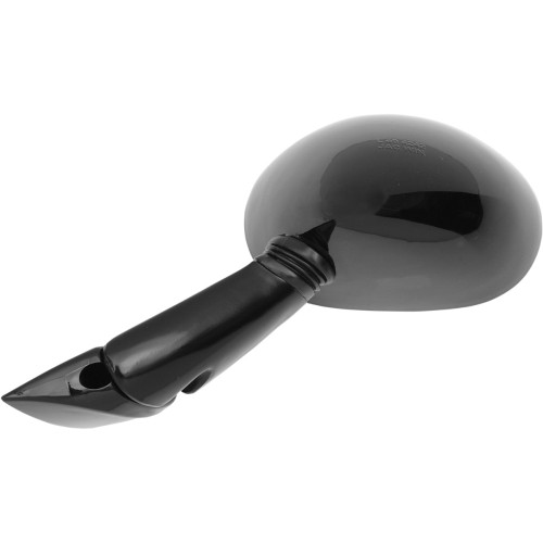 Parts Unlimited Mirror - Side View - Round - Black - Left