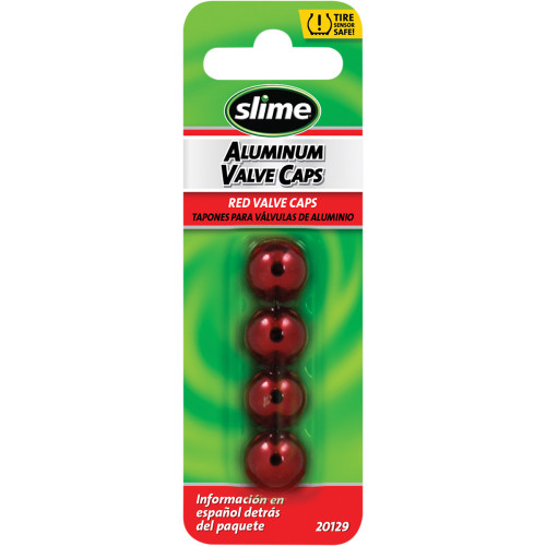 Slime Valve Stem Caps - Red - 4 Pack 20129