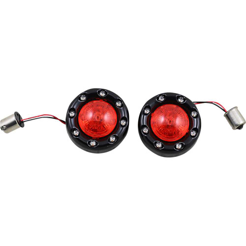 CUSTOM DYNAMICS PBBRRR 56BR Custom Dynamics Bullet Turn Signal 1156 - Black - Red Lens Pb-Br-Rr 56-Br