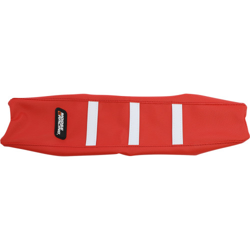 Moose Racing Ribbed Seat Cover - Red Cover/White Ribs - Gas Gas Gas50-331