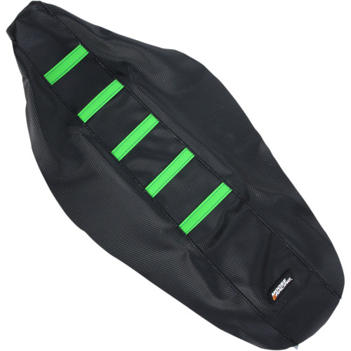 Moose Racing Ribbed Seat Cover - Black Cover/Green Ribs - Kawasaki Kxf45012-334Rt