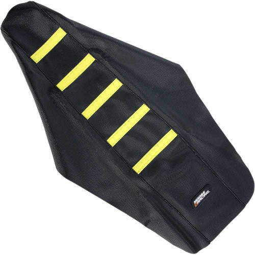 MOOSE RACING RM12501331RT Moose Racing Ribbed Seat Cover - Black Cover/Yellow Ribs - Suzuki Rm12501-331Rt