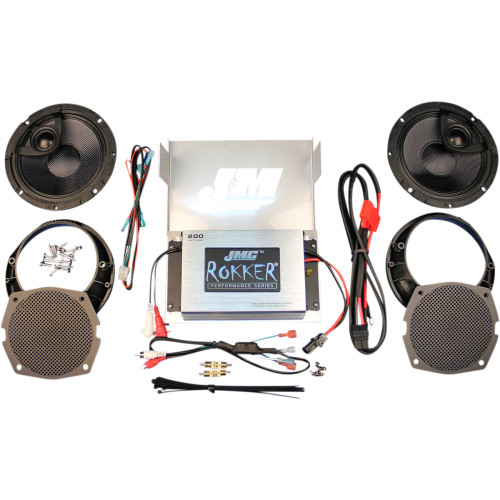 J & M 200 W Amplifier/Speaker Kit - '98-'13 Flhx/Flht Rpkt-200Hc13