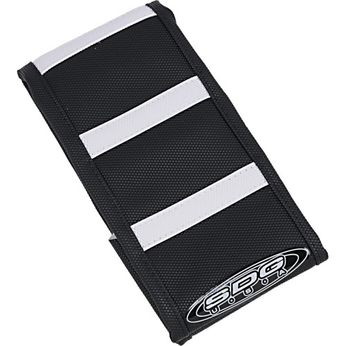 Sdg 6-Ribbed Seat Cover - White Ribs/Black Top/Black Sides 95943Wk