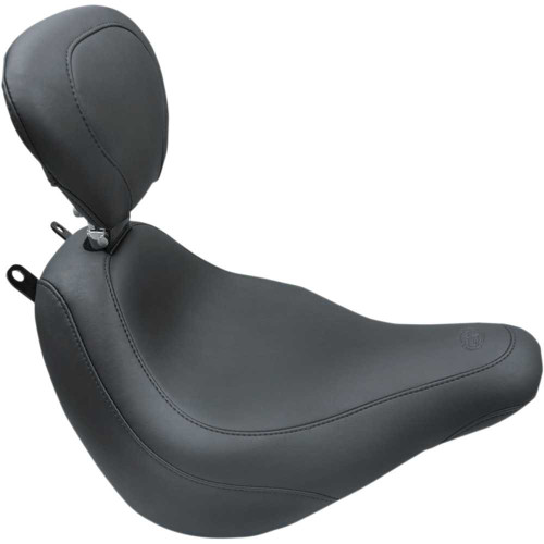MUSTANG 79332 Mustang Seat - Wide Tripper Solo - With Backrest - Smooth - Black 79332