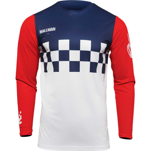 THOR 2910-6581 Thor Hallman Differ Cheq Jersey - White/Red/Blue - 2Xl