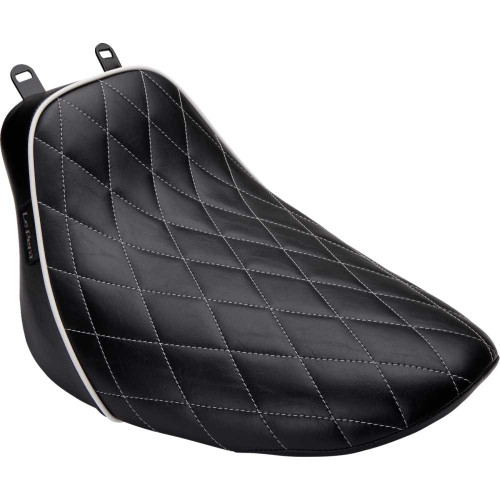 LE PERA LYX007DMWTP Le Pera Bare Bones Solo Seat - Diamond Stitch W/ White Stitching/Piping - Black - Softail '18-'23 Lyx-007Dmwtp