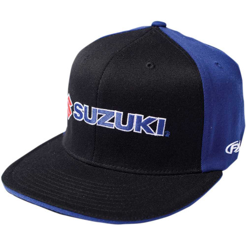 FACTORY EFFEX 1588450 Factory Effex Suzuki Flexfit Hat - Black/Blue - Small/Medium 15-88450
