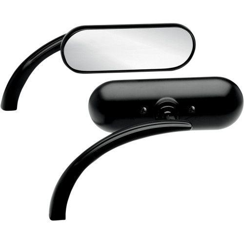 Arlen Ness Mirror - Micro - Mini - Side View - Oval - Black - Left 13-412