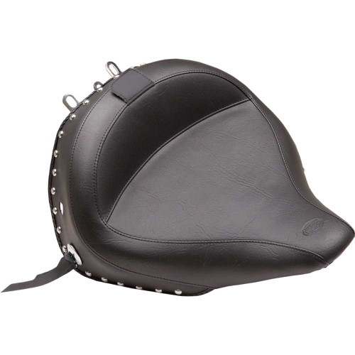 MUSTANG 79913 Mustang Wide Solo Seat - With Backrest - Black - Studded W/Concho 79913