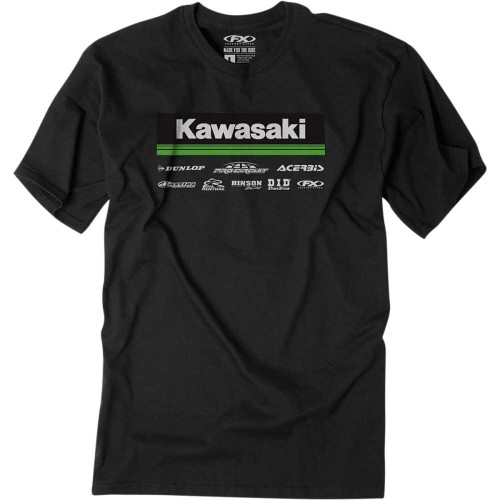 FACTORY EFFEX 2487126 Factory Effex Kawasaki 21 Racewear T-Shirt - Black - Xl 24-87126