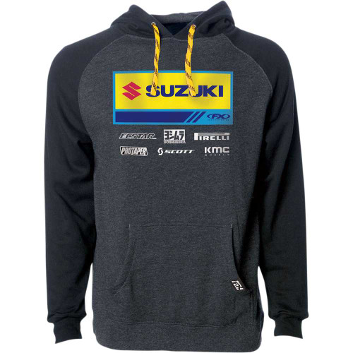 FACTORY EFFEX 2488422 Factory Effex Suzuki 21 Racewear Hoodie - Charcoal/Black - Medium 24-88422