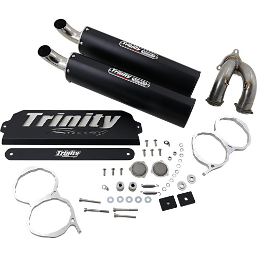 Trinity Racing Stage 5 Slip-On Mufflers - Black Tr-4173S-Bk Trinity Racing Stage 5 Slip-On Mufflers - Black Tr-4173S-Bk