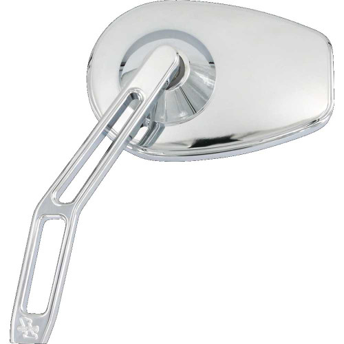 PRO-ONE PERF.MFG. 102100 Pro-One Perf.Mfg. Mirror - Micro W/V2 Cut-Out Stem - Oval - Chrome - Left 102100
